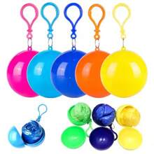 3-9pcs/Set Portable Sphere Waterproof Raincoat, Ultra-Thin Disposable Use Rainponcho Keychain