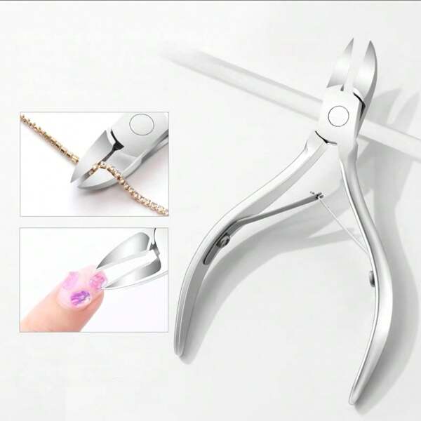 1pc Stainless Steel Powerful & Sharp Nail Remover Plier, Cuticle Nipper, Nail Art & Manicure Tool