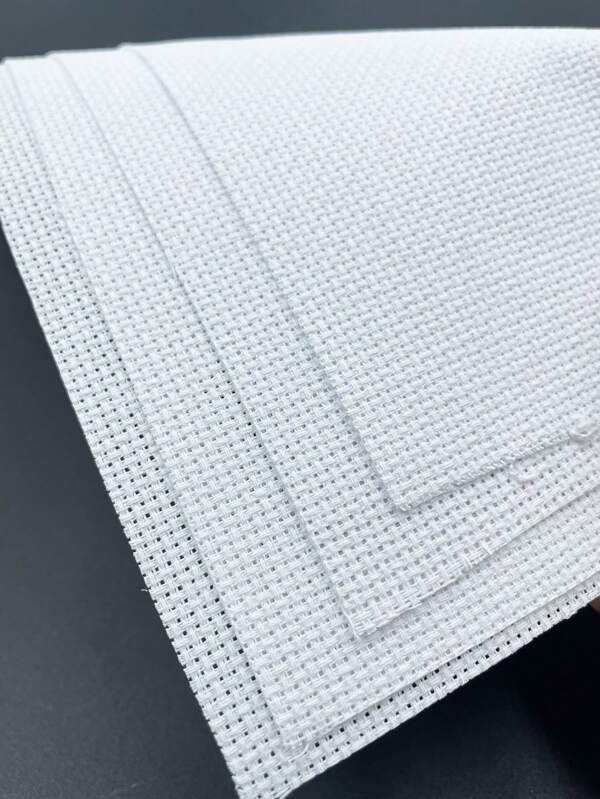 قماش تطريز بغرزة الصليب بشبكة بيضاء 14قطعة، قماش تطريز غرزة الصليب DIY، للتطريز، يغسل باليد فقط