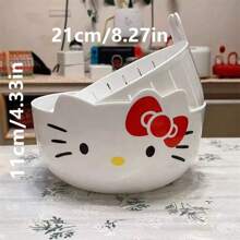 Sanrio (Authorized)2pcs Sanrio Kitchen Basket, Household Fruit Plate, Multi Functional Round Vegetable Washing Basin, Fruit Basket, Plastic Double Layered Vegetable Washing Basket, Drain Basket Suitable For Various Scenarios And Dishes