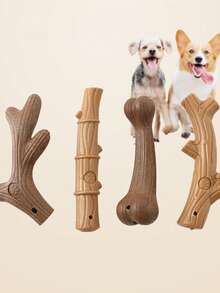 1pc Pet Chew Toy Bone Shaped Bamboo Toothbrush Dog Interactive Training Toy, Durable And Chew-Resistant - Multicolor - View 15