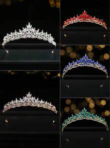 Corona nupcial minimalista, diadema de cristal de aleación multicolor, accesorios para el cabello, adecuado para boda, cumpleaños, fiesta, vestidos de gala