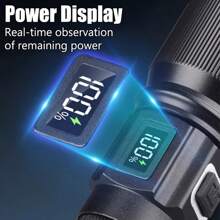 1pc Super Bright Flashlight | Spotlight/Floodlight Dual Modes Zoom + 3 Brightness Levels | Type-C Fast Charging + Real-Time Power Display | Waterproof Design | Ideal For Outdoor Adventure, Camping, Night Riding, Car, Home Emergency