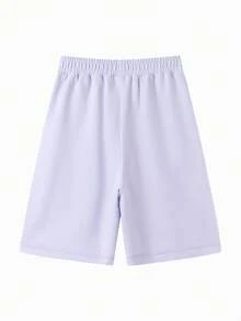 Balabala Children's Shorts Boys' 2025 Summer Straight Casual Pants Girls' - Pink Purple - View 5