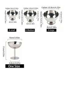 1pc Stainless Steel Ice Cream Cup, Sundae Cup, Dessert Bowl, Dates Snack Cup, Fruit Salad Bowl,Stainless Steel Dessert Cup, Ice Cream Cup, Dessert Bowl, Yogurt Snack Candy Cups, Salad Fruit Pudding Bowls, For Party/Holiday/Festival/Family Gathering