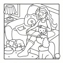 [New Bestselling Item] Healing Coloring Book For Adults, Stress Relief Doodle Book | Includes 24 Comfortable Patterned Scenes | Warm Family Decor DIY Hand-Painting | Dog Mom Creative Gift | High Cost-Performance Parent-Child Interaction | Back-To-School Suitable Gift (Recommended For Use With A Painting Pad)