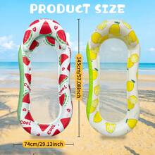 1pc Inflatable Watermelon Shaped Pool Float, Pool Lounge, Large Inflatable Watermelon Water Buoy For Beach & Pool - Yellow - View 5