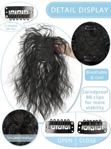 3D Bangs Invisible Seamless Head Hair Water Ripple Hair Air Bangs Head Overhead Natural Invisible Replacement Cover White Hair