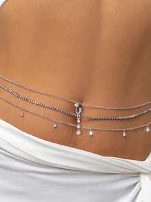 AVYRING 1 set Anneau de nombril multi-couches en  pour la plage d'été avec chaîne de taille, boucle de nombril en strass bikini, pendentif de piercing de nombril, chaîne de taille sexy, bijoux de corps pour femmes