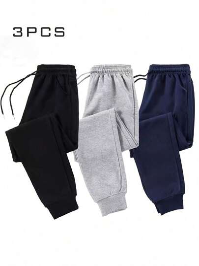 Men's 3 Piecessports Outdoor Ankle-Length Pants, Moon Pocket Running Sports Pants Fitness Pants, Suitable For Fitness, Travel, Sports. Multiple Colors Available Suitable For All Seasons.