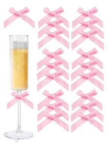 20 件粉色缎带蝴蝶结礼品包装，香槟酒瓶，蛋糕，糖果袋，DIY 手工艺品，礼物，婚礼，婴儿送礼会，婚礼送礼会，圣诞节，生日，户外派对，露营，万圣节圣诞礼物 - 彩色 - 查看 3