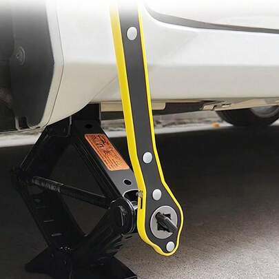 360°手柄自动省力升降扳手，长柄剪式升降扳手，适用于摩托车、轿车、SUV等车辆的车库轮胎作业