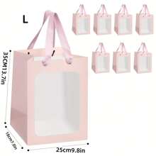 1/3/5 piezas Bolsas de regalo con ventana transparente para flores, cajas de exhibición de ramos de flores grandes, cajas de regalo plegables y portátiles