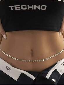 1pc Women's Heart-Shaped Bikini Chain With Minimalist Copper Beads, Body Chain Waist Belt Valentines - W- Single Layer Copper Bead Love Waist Necklace - View 7