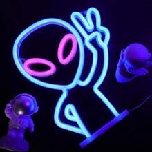 Kaufen Sie 1 Stück Grüner Alien Neonlichtschild, 11,3x8,7x0,7 Zoll/28,8x22,2x1,8 cm, LED Dekorationslampe, batterie- oder USB-betrieben. Grüner Alien Neonschild Deko, Neonlichtschild für Zimmer, Wanddekoration, Spielezimmer, Teenagerzimmer, Schlafzimmer, Zuhause, Party