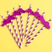 1 paquet de pailles de fête simples - design amusant de chapeau de cowboy et motif de vache, convient pour une douche de mariage, une fête sur le thème western et diverses célébrations sauvages - Multicolore - Voir 11