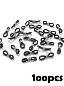 100pcs/Pack Silicone Candy Color Eyewear Strap, Glasses String, DIY Eyeglasses Accessory, Beaded Lanyard