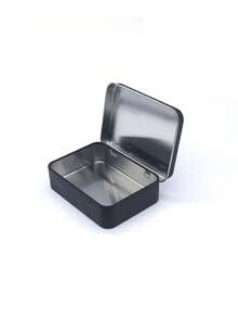 1PC, Metal Tinplate Cigarette Box, Portable Small Size Cigarette Box, Available In Black/Silver Colors, Waterproof Cigarette Box, Smoking Accessories, Cigarette Storage Box - Black/White - View 11