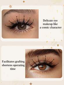 CoMango 240Fans C/D 卷曲新款心形星形漫画尖顶睫毛漫画睫毛延长 0.07 毫米 8-15 毫米动漫睫毛自动开花预制扇形优质水貂睫毛延长睫毛簇、睫毛簇、单根睫毛、睫毛、假睫毛