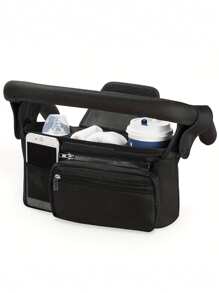 1pc Stroller Hanging Bag, Diaper & Feeding Bottle Storage Pouch, Multifunctional Tote Shoulder Bag For Mom