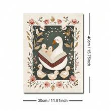 1 tấm tranh treo tường hình chú ngỗng ngốc nghếch có khung/không khung trang trí phòng trẻ em bằng vải canvas tối giản phong cách trang trại động vật kỳ quặc dân gian mộc mạc cho phòng khách, phòng ăn, căn hộ, trang trí nhà hiện đại - Nhiều màu - Xem 7