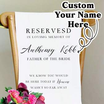 Customized Wedding Memorial Chair Plaque, Preserving Memories, Wedding Memorial Signage, Wedding Fabric Signage, Memorial Chair Plaque, Reserved Signage, Complete Wedding, No Regrets Wedding, Printable Wedding Memorial Plaque, Family Memorial Banner, Simple Wedding Fabric Plaque, Memorial Chair Plaque, Wedding Memorial Plaque, Wedding Fabric Plaque, Memorial Chair Plaque, No Regrets Wedding, Happy Wedding