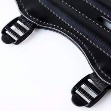 Three Hole Black PU Material Arm Guard, Traditional Recurve Bow Shooting And Archery Supplies, Bow And Arrow Protection Equipment