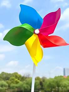 5/10PCS Colorful Durable Windmills Set, DIY Pinwheels Set, Colorful Wind Spinner Set, Durable Plastic, Garden Decorations, Assorted Outdoor Parties, Courtyard, Farm, And Park - Multicolor - View 5