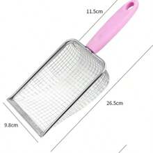 1pc Beach Mesh Shovel With Net Bag, For Collecting Seashells, Kids Sand Filter Shovel To Pick Up Seashells, Shark Tooth Sifter, Suitable For Boys And Girls