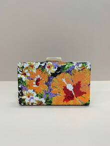 优雅女士亮片装饰晚宴手拿包，彩色钱包，适合婚礼、正式场合、派对、女士手提包、单肩包、斜挎包，完美搭配女士舞会礼服、舞会配饰、亮片连衣裙、闪亮连衣裙、优雅女士连衣裙、优雅舞会包