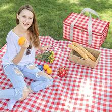 Thick Aluminum Foil Insulated Outdoor Picnic Basket - Foldable Outdoor Cooking Thermal Camping Carry Basket, Picnic Accessories