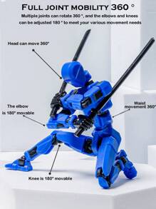 13 Joints Movable Action Figure Doll Model Robot Building Blocks Toy, 13 Joints Movable 3D Toy Dog DIY Assembly Toy, 360 Degree Flexible Joints