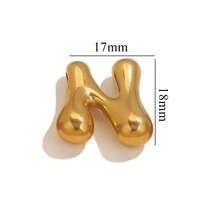 1pc Casual 304 Stainless Steel 18k Gold-Plated A-Z 26 Perforated Bubble Letter Pendant DIY Jewelry Pendant Accessories Suitable For Women's Daily Life Wear - Pendant - View 30