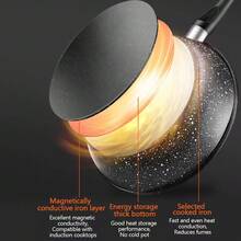 1pc Multi-Functional Maifan Stone Non-Stick Frying Pan For Steak, Flat Pan, Lightweight Oil-Saving Pancake Pan, Universal For Stovetops, Packaging Box Set With Handle - Black - View 6