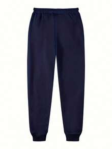 Conjunto de sudadera con capucha para hombre Boston Est 1997, chándal deportivo de poliéster con bolsillos, sudadera con capucha informal de punto holgado de otoño/invierno con estampado y pantalones de chándal, conjunto de salón de punto holgado de manga larga - Azul Marino - Ver 6