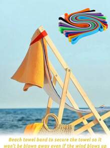 1/3/6pcs Thick Silicone Towel Bands For Beach Chair, Windproof And Stretchable Beach Towel Clips(Can Be Extended To 90 Cm),Strong Fixing Ability, Preventing Beach Towels And Bath Towels From Being Blown Away By Strong Winds, A Must-Have Item For Sunny Beaches, Easy To Clean, Colorful, Adjustable, And Reusable - Secure Fit For Pool, Cruise, Camping, Picnic, Travel, Gym, Yoga, And Outdoor Activities Summer Travel, Vacation Holiday