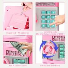 Piggy Bank Cash Coin Can ATM Bank Electronic Coin Money Bank For Kids Age 3-12, Money Savings Box Mini ATM Coin Bank Toys Gifts For 3 4 5 6 7 8 9 10 11 12 Year Old Boys Girls - Pink - View 6
