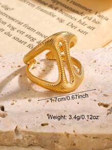 1pc Asymmetrical Shaped Futuristic Space Thriller Stainless Steel Creative Design Casual Ring, Fashionable Accessory For Women To Wear Everyday, High-End Summer Accessory
