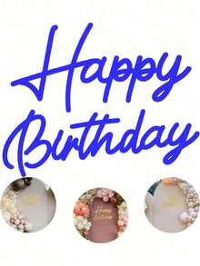 Letrero de madera "Feliz cumpleaños" en dorado y blanco, decoración de fondo de arco de globos para fiesta de cumpleaños, con letras huecas de madera blanca "Feliz cumpleaños", letrero de fondo "Feliz cumpleaños", letrero con calcomanía, decoración de fondo retro de fiesta de cumpleaños en el país para fotografías, adecuado para fiesta de cumpleaños, decoración de fotografías, arreglo de sorpresa de cumpleaños