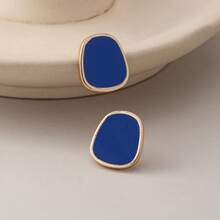 1 Pair Fashionable & Versatile Colorful Geometric Stud Earrings For Women - Multicolor - View 6