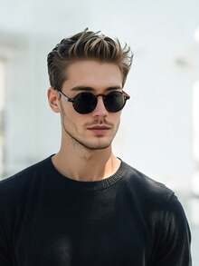 男士亚克力休闲复古豹纹返校季时尚眼镜适合日常外出佩戴沙滩配饰眼镜遮阳镜适合夏季海滩度假、户外、旅行