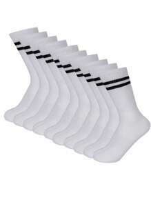 1/5/6/10 Paar einfarbige schwarz-weiße unisex Outdoor Radfahren elastische Socken mit mittlerer Wade für Sport