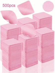 Lint Free Nail Wipes, 1000pcs/500pcs/200PCS/100pcs Nail Supplies Nail Polish Remover Wipes, Super Absorbent Soft Nail Wipes For Fingernail Polish Remover And Eyelash Extension Wipes For Nail Art Pink