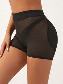 1pc Women Butt Lifter Shorts With Removable Padded Inserts, Sexy Figure Shaping Seamless Tummy Control Panties - Black - View 6