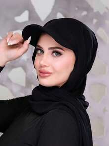 1 件装女士纯色棒球头巾帽，时尚休闲透气多功能运动帽，适合夏季和秋季，遮阳防紫外线