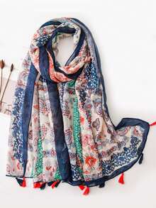 1 pezzo Accessorio da spiaggia, sciarpa morbida ed elegante da donna con stampa colorata, scialle lungo versatile, coprispalle da spiaggia, fascia di moda, adatto per tutte le stagioni e per vestiti