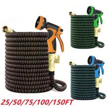 Heavy Duty Expandable Flexible Garden Hose Magic Water Pipe Spray Gun Nozzle - as pic - View 1