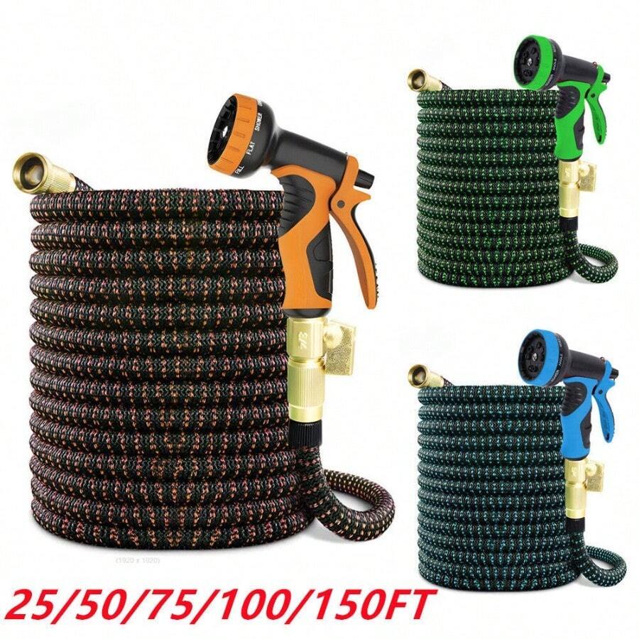 Heavy Duty Expandable Flexible Garden Hose Magic Water Pipe Spray Gun Nozzle - as pic - View 1