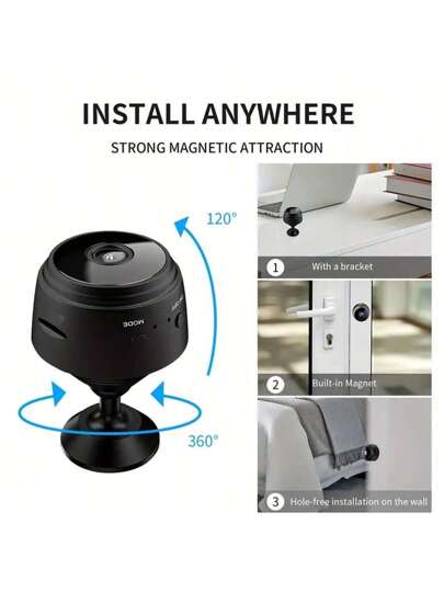 1pc/ Mini Wireless WiFi Home Security Camera, HD Video Monitoring, Remote Access Via Smartphone, view 7