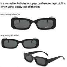 1/2/3pcs New Retro Square For Men And Women With A Sense Of Luxury, Cross-Border Big Face Slimming Glasses, Multi-Color Narrow Frame With Polarized Lenses, Classic Black Square Frame